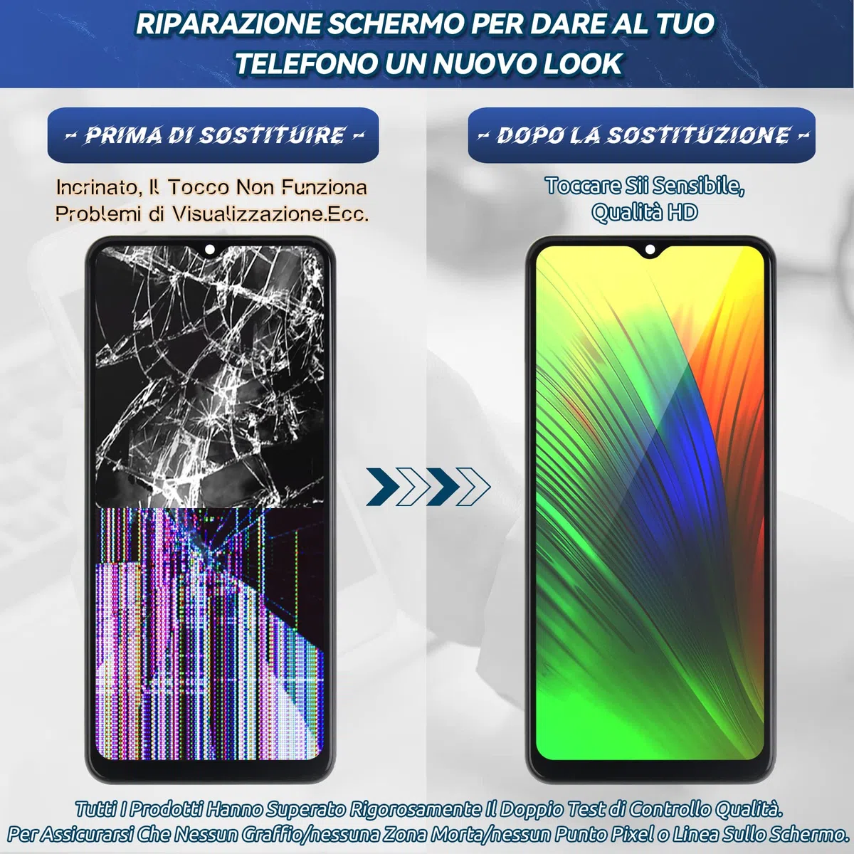 RongZy LCD Schermo per 6.6" Samsung Galaxy A13 4G A135F A137F Display Digitizer Assembly Vetro di Ricambio Touch Screen con Strumenti(Nero con Cornice)