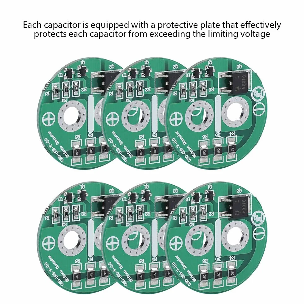Condensatore Super 6 Pezzi 2,5 V con Piastra Limite modulo Scheda di Protezione, Adatto per Scheda di Protezione Super condensatore