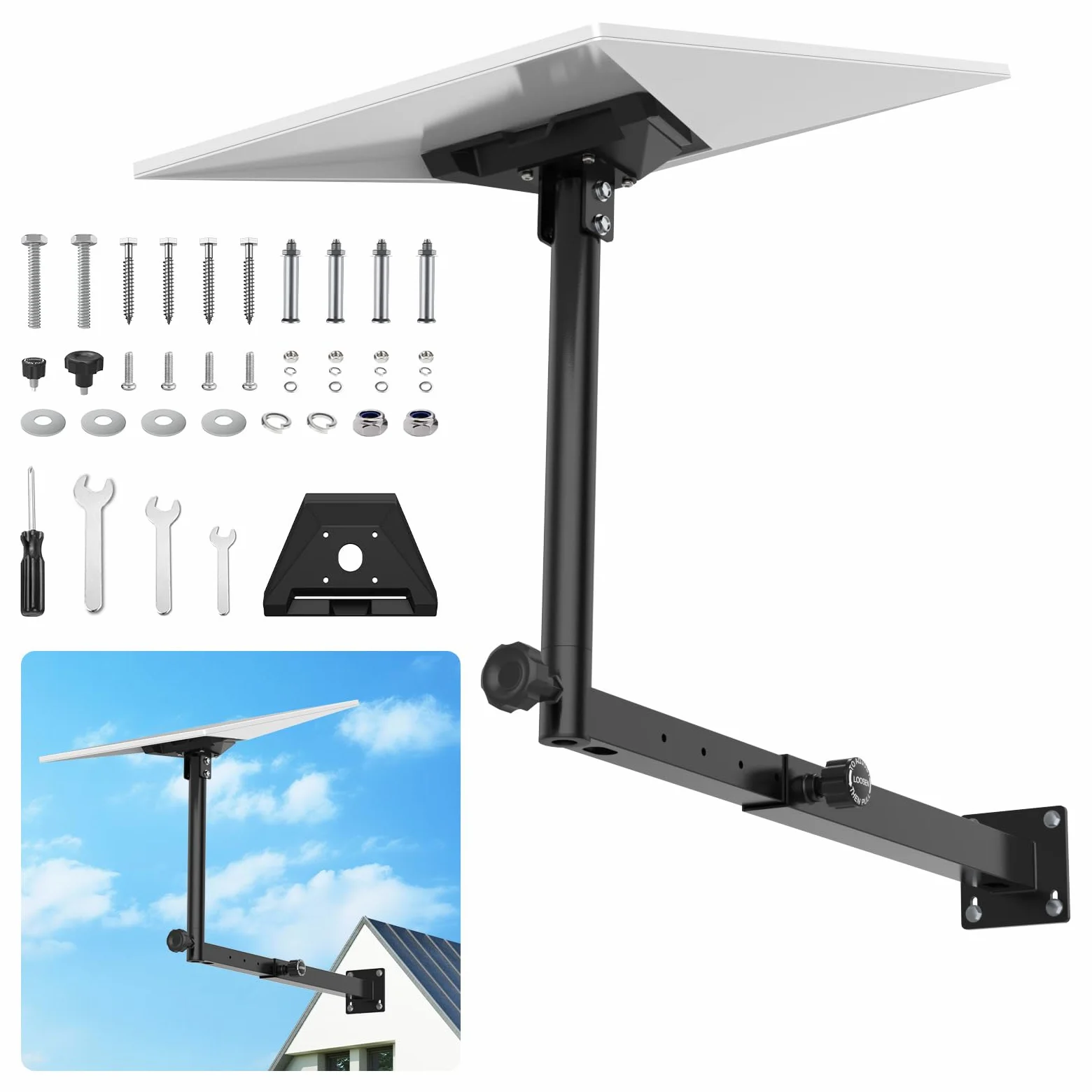IMAYCC Starlink Gen 3 Mount, 360 ° Regolabile Supporto Starlink Gen 3 Lungo Scalabile Kit Di Montaggio Starlink V3 Pole Mount con Adattatore per tubo Starlink Gen 3 per Internet Starlink