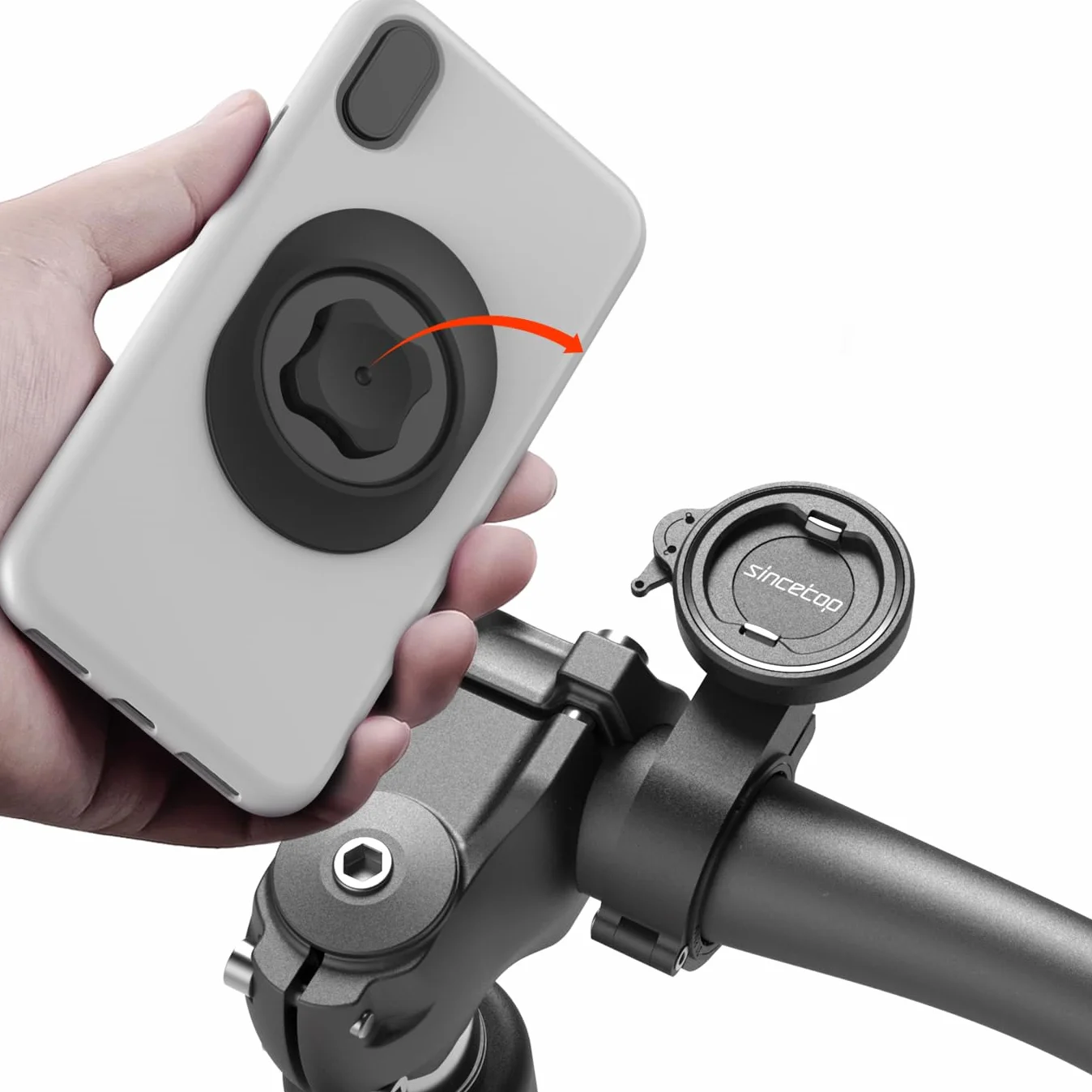 sincetop Porta cellulare bicicletta, supporto telefono strada bici/moto con adattatore universale, anteriore da manubrio per mountain bike, scooter, bici elettriche e moto 【Serie C - 1a Gen】