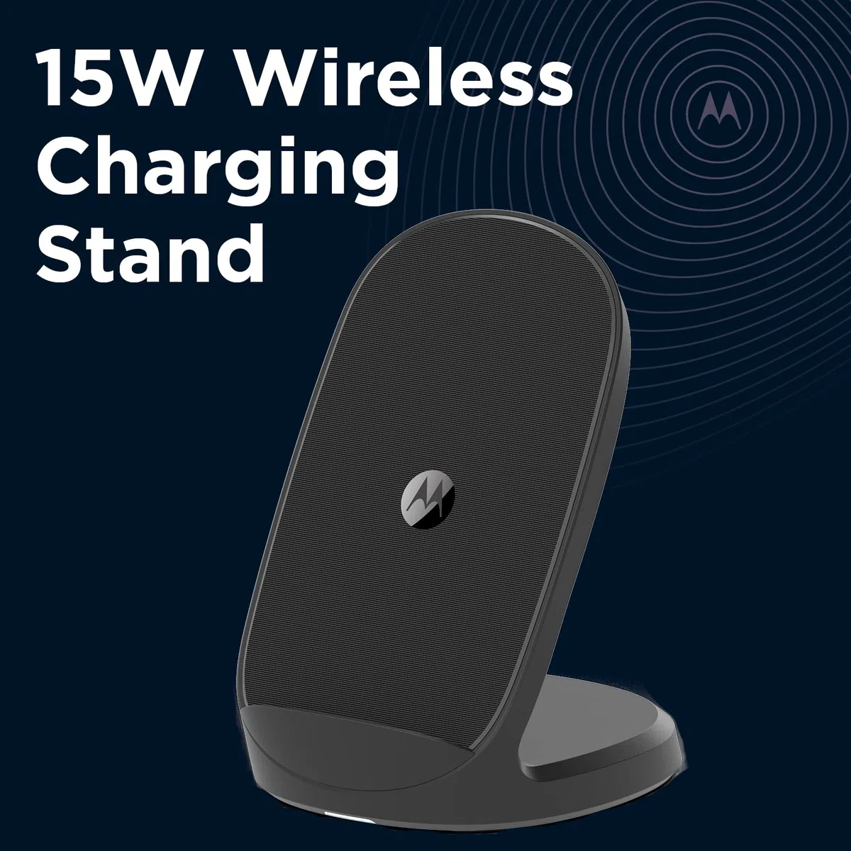 Motorola Chargers - TURBOPOWER 15W WIRELESS STAND compatibile con dispositivi Samsung, iPhone, Hauwei, Oppo, Xiaomi Qi prodotti da Motorola