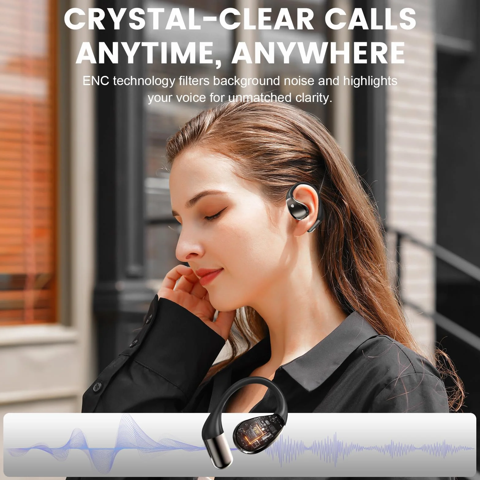 2026 Cuffie Open Ear, Auricolari Sportivi Bluetooth 6.0 con Gancio Morbido e Controllo Tattile, 40 Ore Cuffie Bluetooth con Stereo HiFi, Chiamate Chiare, Display LED, Cuffie Wireless Impermeabile IP7