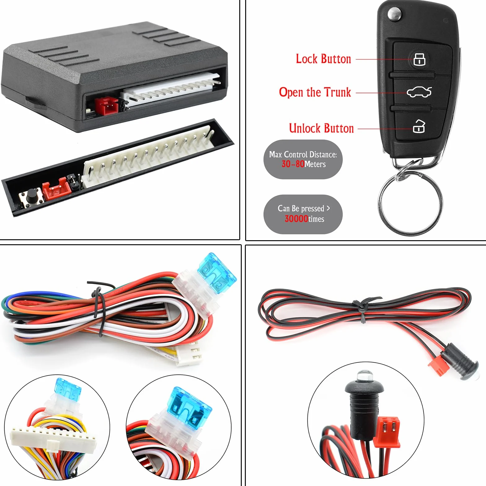 XUKEY Chiusura Centralizzata per Auto Universale Keyless Go Retrofit Sistema di Accesso senza Chiave Serratura per Auto Sistema di Accesso senza Chiave con 2 Kit di Controllo Remoto