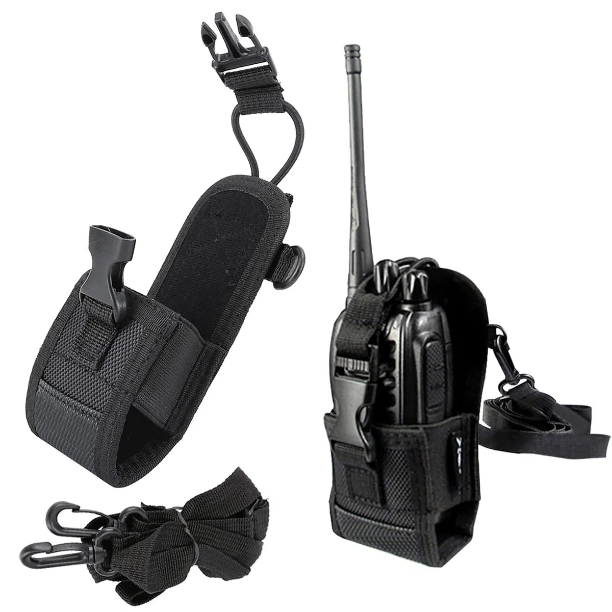 Agatige Custodia per Walkie Talkie, 2 Pezzi Protettiva Cover Porta Supporto per Radio Multifunzione per Radio Bidirezionale con Tracolla Regolabile per Telefono GPS Radio Bidirezionale