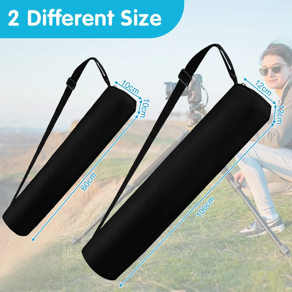 2 Pz Borsa per Treppiede in Tessuto Oxford Borsa per Cavalletto Sacca per Treppiede da 60cm e 100cm Custodie per Cavalletti Fotografici con Tracolla Regolabile per Fotocamera Portatile