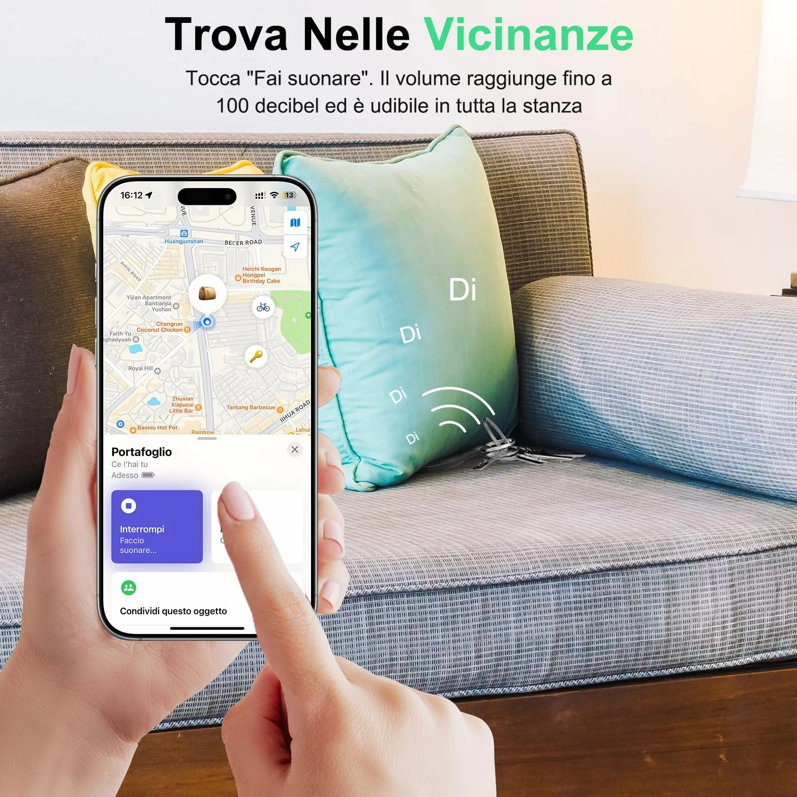 Localizzatore Smart Air Tracker Tag Compatibile Apple Dov'è (solo iOS) Batteria di Ricambio Inclusam, Adatto per Chiavi, Portafoglio, Auto, Bici, Cane, Gatto (Nero, Confezione da 4)