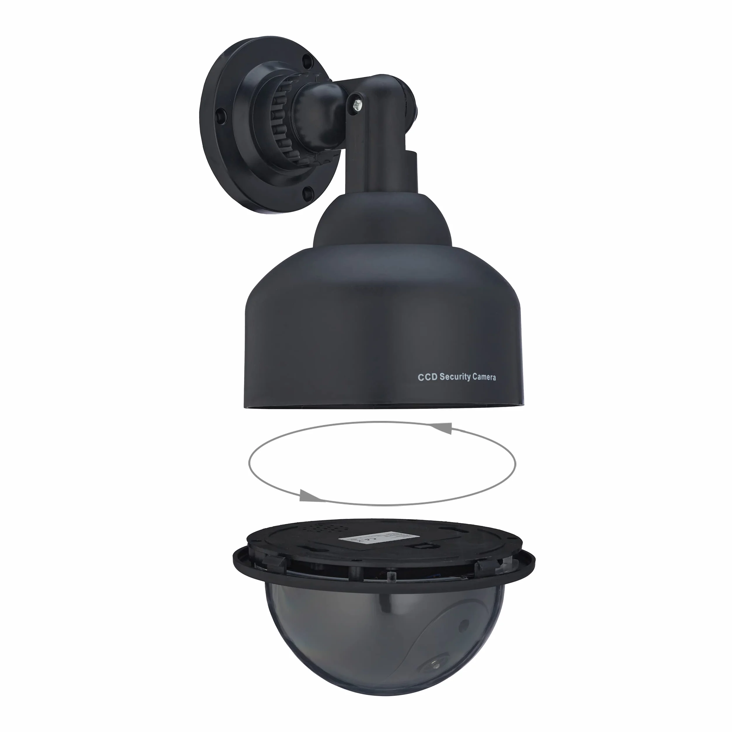 Relaxdays Telecamera Finta di Sorveglianza, Dummy Camera, con LED Lampeggiante, HxLxP: 23,5x12,5x14 cm, Deterrente, Nero