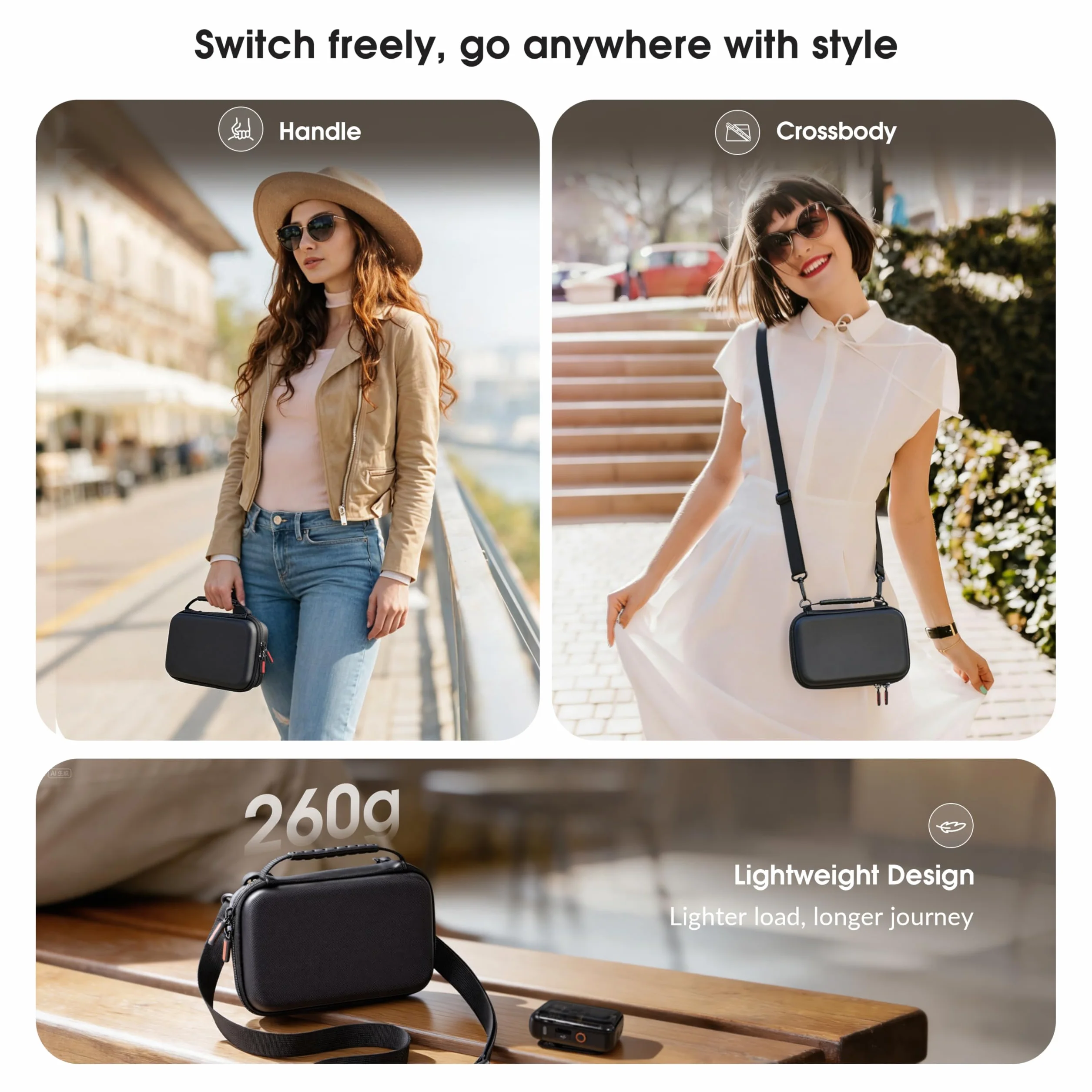 STARTRC PHOTO Custodia per DJI Osmo Pocket 4, Borsa Protettiva PU Pronta per il Trasporto per DJI Pocket 4 Creator Combo Accessori, Ideale per Vlogging, Viaggi e Riprese Outdoor