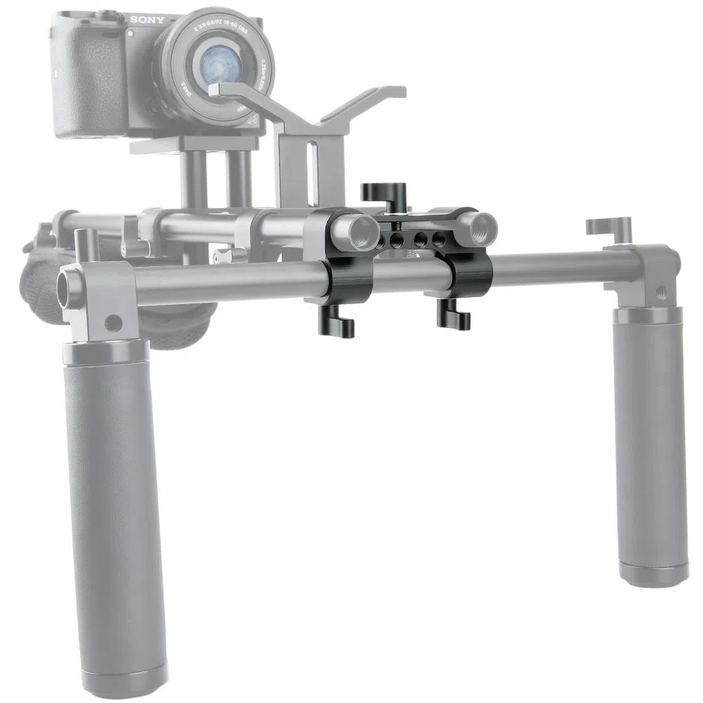 NICEYRIG Morsetto per asta da 15 mm Doppio blocco per guida a 90 gradi per videocamera DV/DC Sistema di supporto per spalla
