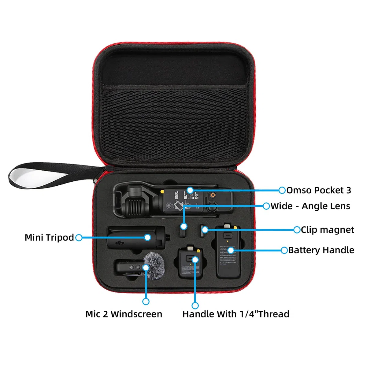 Custodia per DJI Osmo Pocket 3, Custodia Rigida Portatile, Borsa di Protezione da Viaggio Compatta per DJI Osmo Pocket 3 Creator Accessori Combo