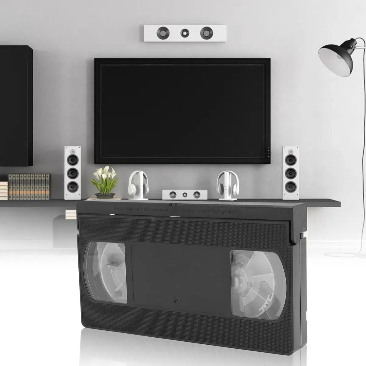Garsent Pulitore per testine VCR, detergente per testine VHS, detergente per testine video VHS per lettori VCR VHS, tecnologia a secco, riutilizzabile fino a 50 volte, non richiede liquidi