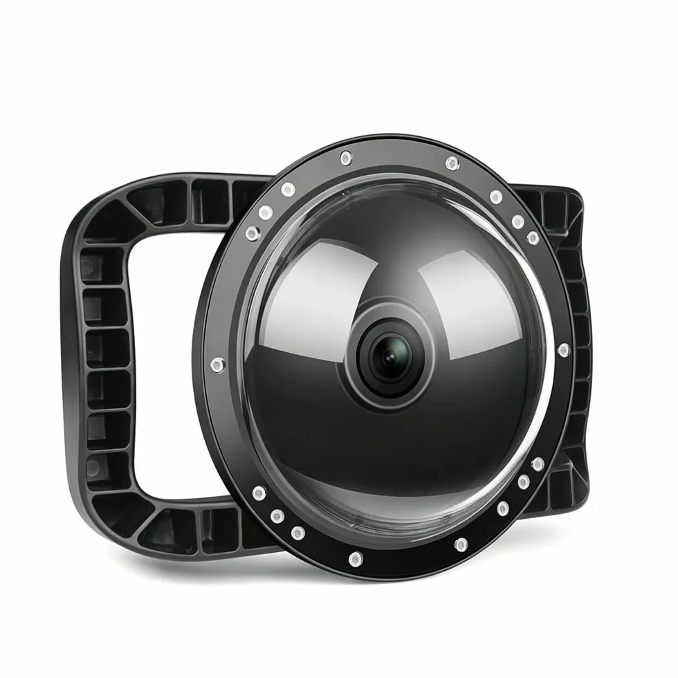 Doppia maniglia stabilizzatore Grip Dome Port per DJI OSMO Action 4/5 Pro/6 fotocamera, porta cupola subacquea, funzionamento conveniente, impermeabile fino a 30 m