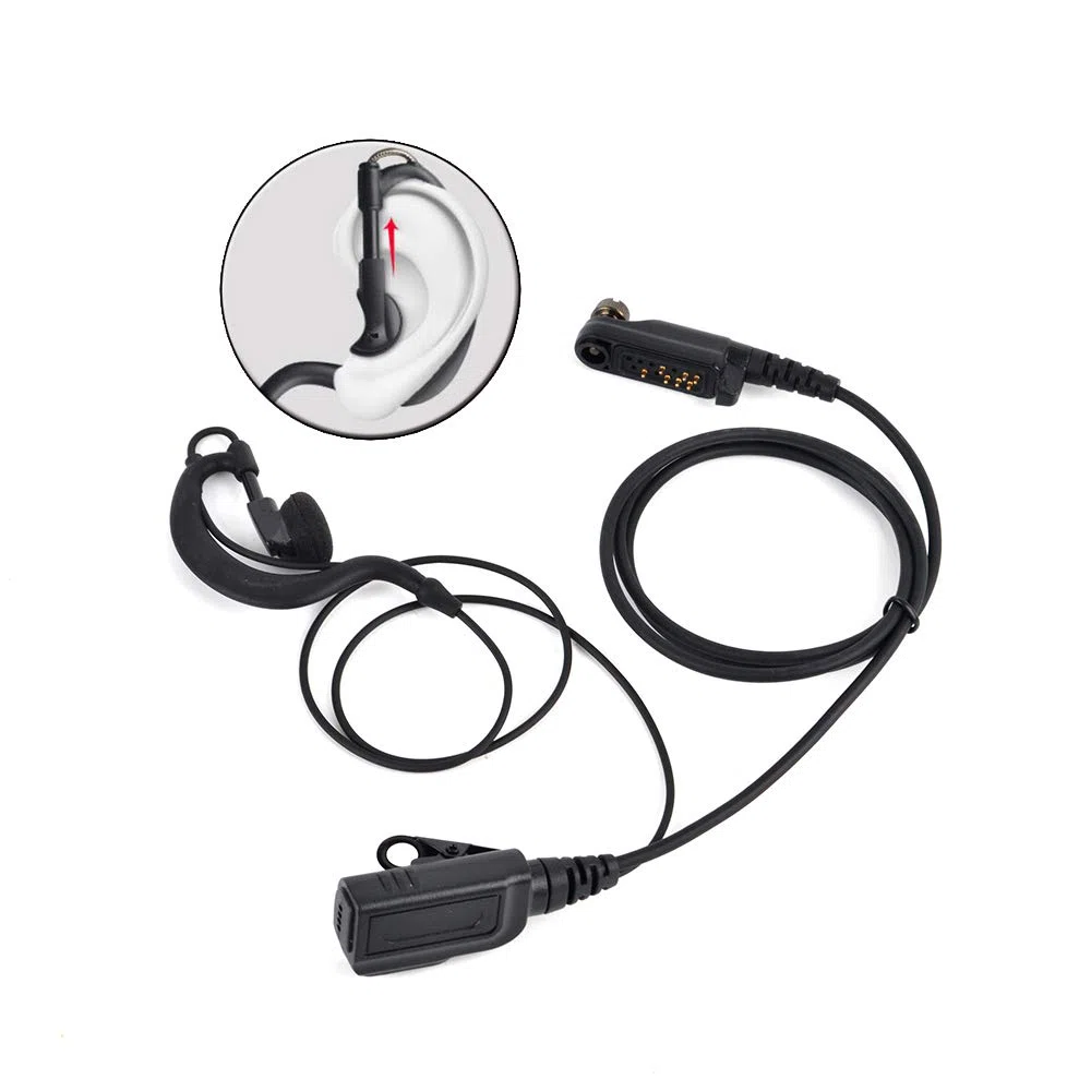 HYS Auricolare a forma di G compatibile con radio bidirezionale Hytera HYT PD600 PD602 PD605 PD662 PD665 PD680 PD682 PD685 X1e X1p