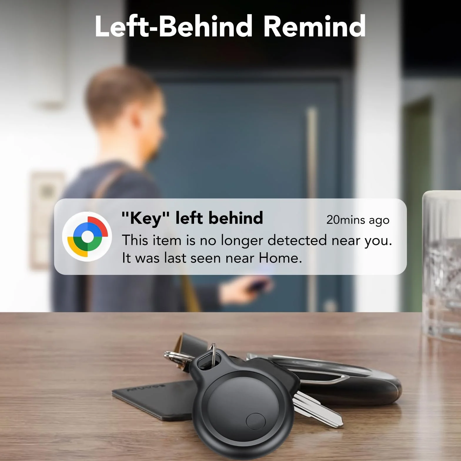 Android Smart Tag, Tracker con Google's Find Hub (Solo Android), IP68 Impermeabile, Bluetooth Localizzatore con Custodia Protettiva, Trova Oggetti per Chiavi/Bagagli/Portafogli, 4 Nero