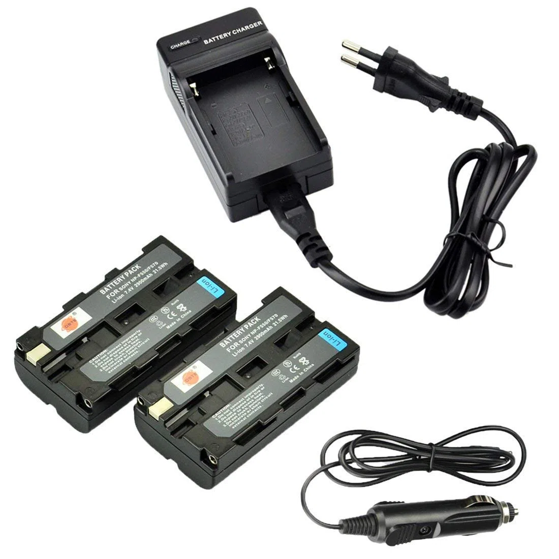 DSTE 2-pacco NP-F550 NP-F570 Ricambio Batteria + Caricabatteria Compatibile per Sony CCD-TR818 CCD-TR87 CCD-SC55 CCD-SC6 CCD-SC65 CCD-SC7 CCD-TR67