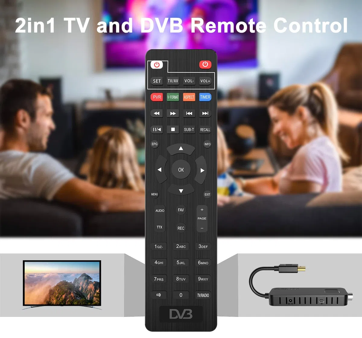 Dcolor Decoder Digitale Terrestre 2026 - Decoder DVB-T2 HDMI TV Stick, Dolby Audio HD 1080P H265 HEVC Main 10 Bit, Supporto USB WiFi/PVR