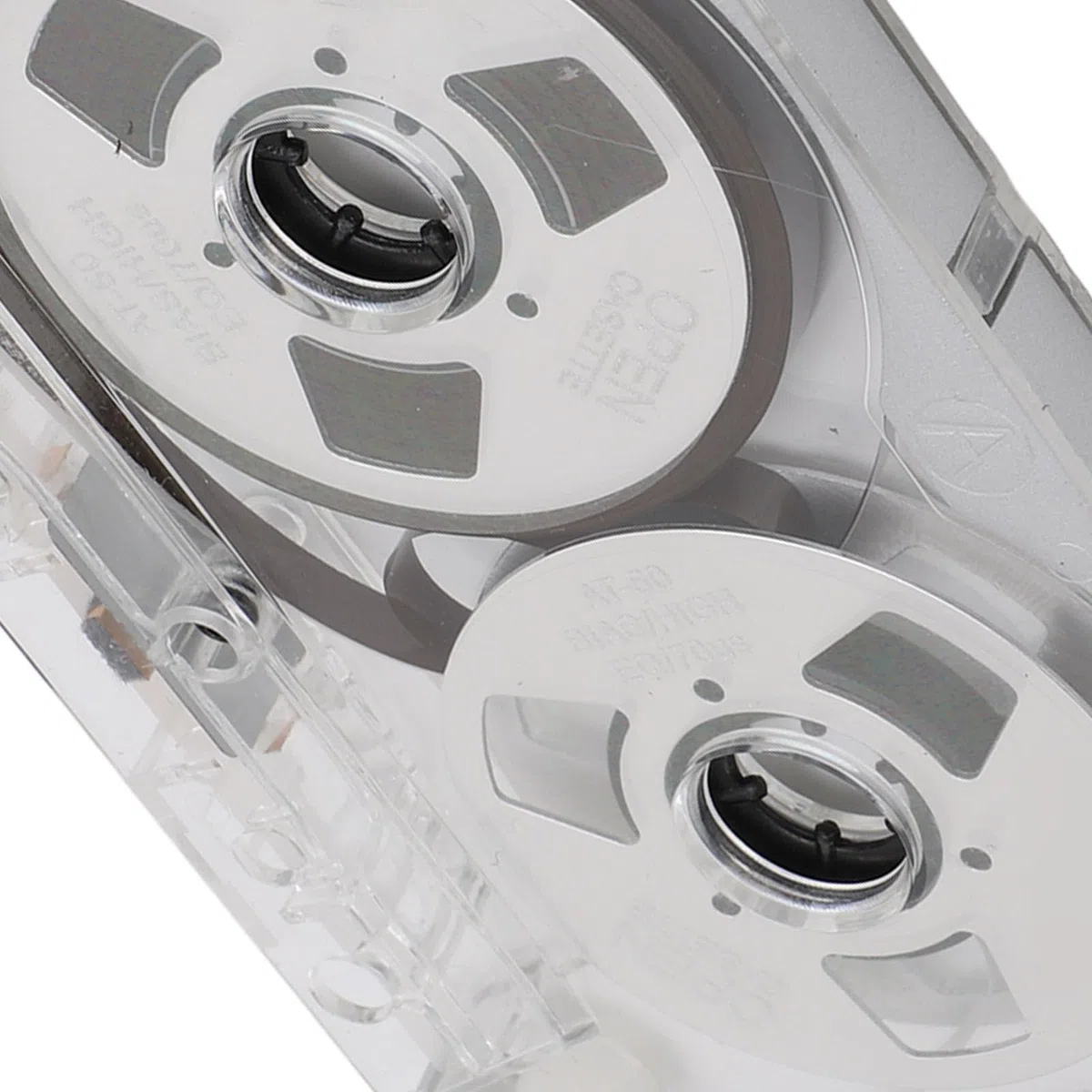 Cassetta Audio Vuota da Bobina a Bobina, Nastro di Registrazione Musicale Fai-da-te da 55 Minuti, Guscio in Lega di Alluminio con Ruote Placcate in Metallo (Piatto d'argento con
