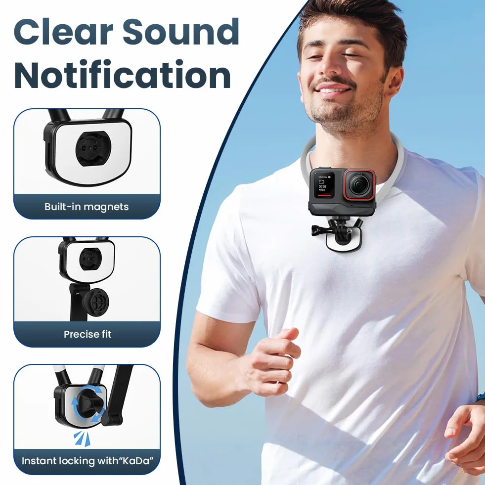 HOTUT Supporto Magnetico Selfie per Telefono da Collo, POV/Vlog Supporto per Telefono con Clip Telefonica, per Collo Registrazione Video per iPhone 16 15 14 13 Pro 12 Max Android