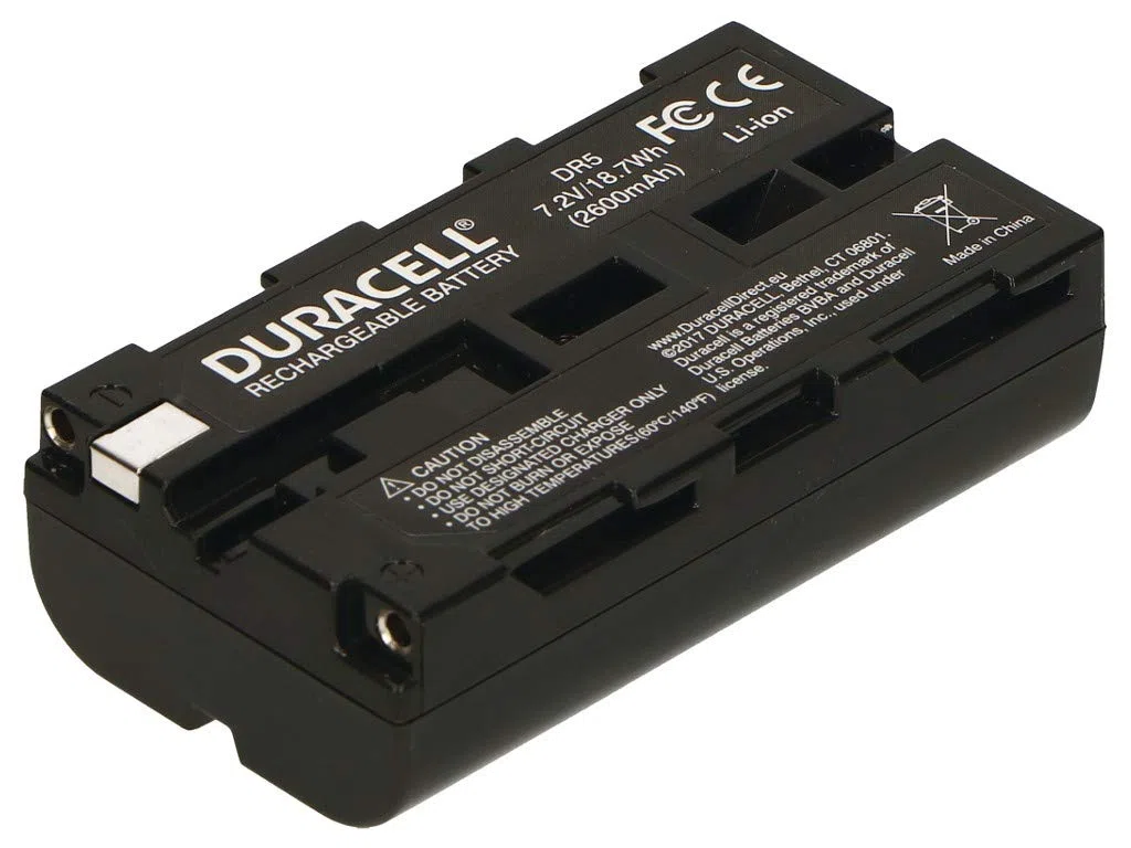 Duracell DR5 Batteria per Sony NP-F330, NP-F550, NP-F570, 7.2V, 2200 mAh, Nero