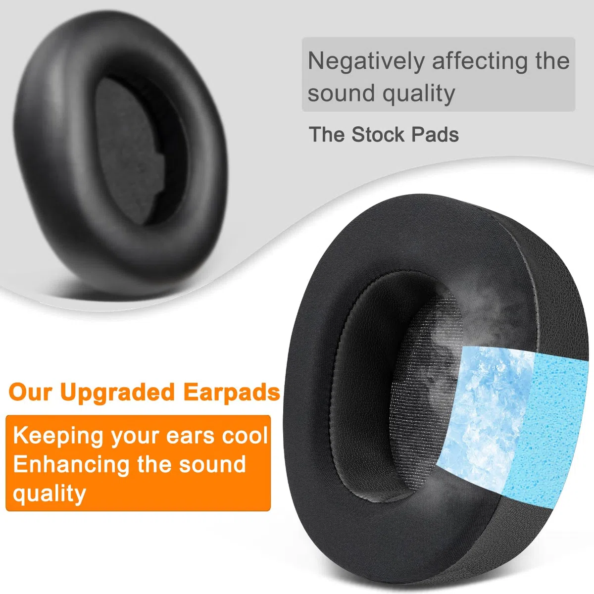 SOULWIT Cuscinetti Auricolari Ricambio in Gel Rinfrescante per Steelseries Arctis Nova Pro Wireless/Arctis Nova Elite Cuffie, Padiglioni con Schiuma Ad Alta Densità per l'Isolamento Acustico