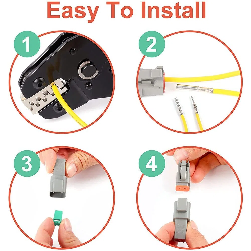 Spina Connettore Elettrico, Set 2 3 4 6 8 12 Pin per Kit Assortimento Connettori Deutsch DT