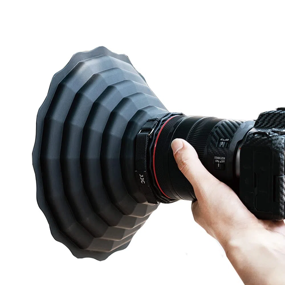 [Versione aggiornata] JJC Paraluce in silicone anti riflessione per Canon Nikon DSLR fotocamera diametro esterno. 73 mm ~ 88 mm, accessorio fotografico per finestra in vetro - L