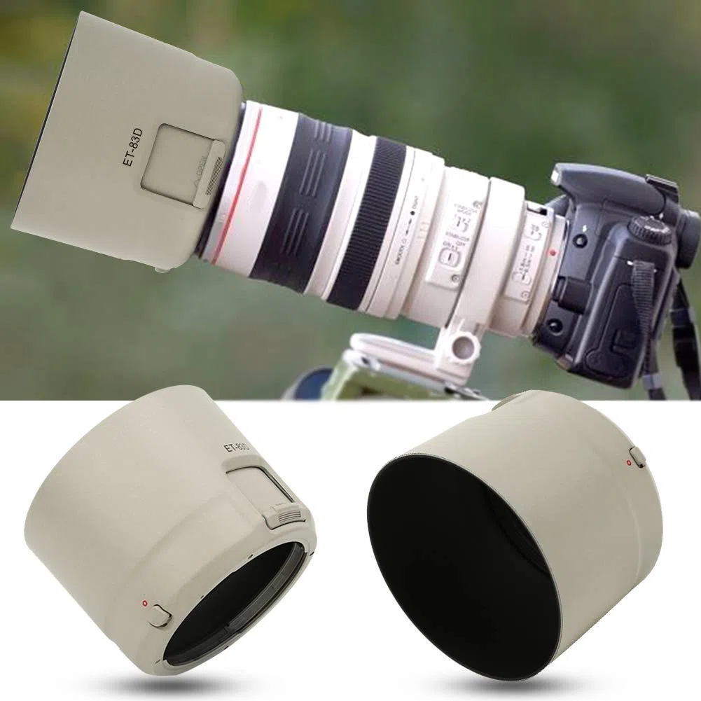 Paraluce per Fotocamera ET-83D Paraluce in plastica Bianca per EF 100-400mm f/4.5-5.6L IS II USM Evita la foschia Durante Il Flash in controluce o la Fotografia Notturna