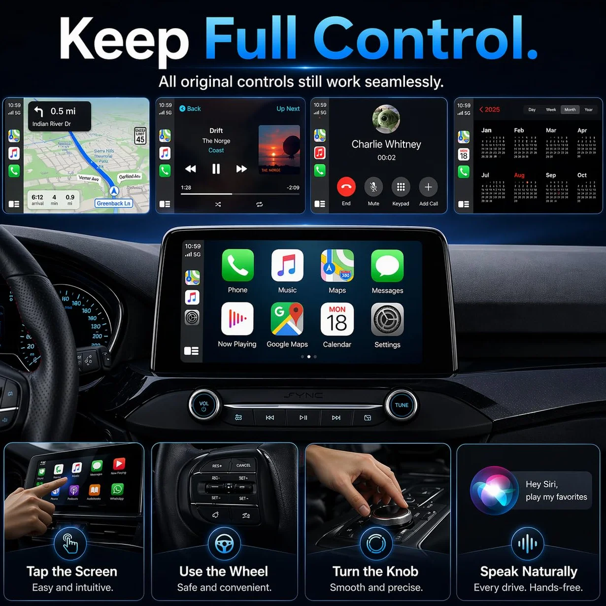 Adattatore CarPlay Wireless – Adattatore Android Auto Wireless, Wi-Fi 5,8GHz Plug & Play, Mini e Stabile, iOS 10+/Android 10+, Connessione Automatica Rapida per Auto dal 2016 in poi (1Pezzi)