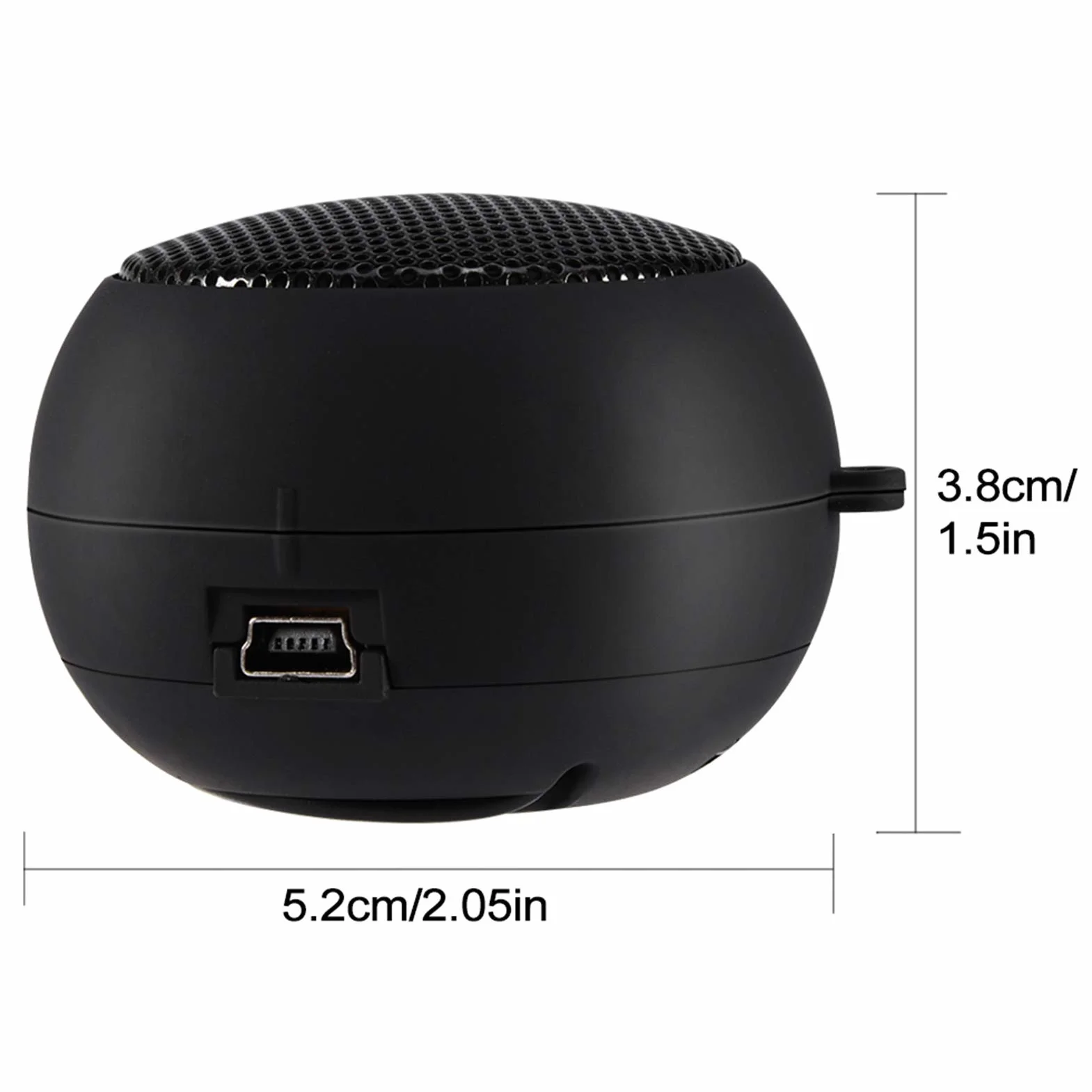 Mini subwoofer per musica da viaggio all'aperto con altoparlante retrattile unico portatile, con cavo audio da 3,5 mm, per tablet MP3 MP4 MP5 Mobile Computer Computer(Nero)