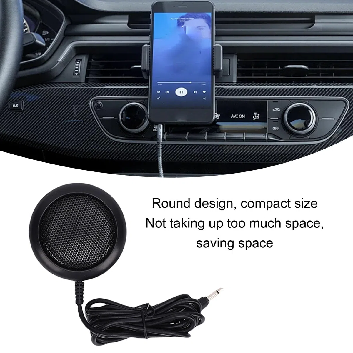 VBESTLIFE Altoparlante Radio CB Esterno Spina da 3,5 Mm Compatibile con Ricetrasmettitore Mobile, Altoparlante Radioamatore per Auto in ABS Compatto da 1 W con Base Adesiva