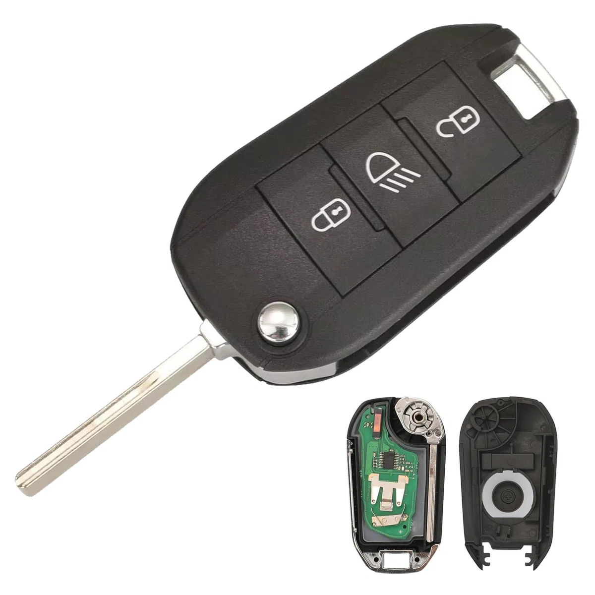 Heart Horse Guscio chiave telecomando auto 3 pulsanti per Peugeot Expert 208 2008 308 3008 508 5008 custodia chiave Citroen C3 C4 Cactus guscio chiave telecomando con 434MHz 4A Chip HU83 Lama