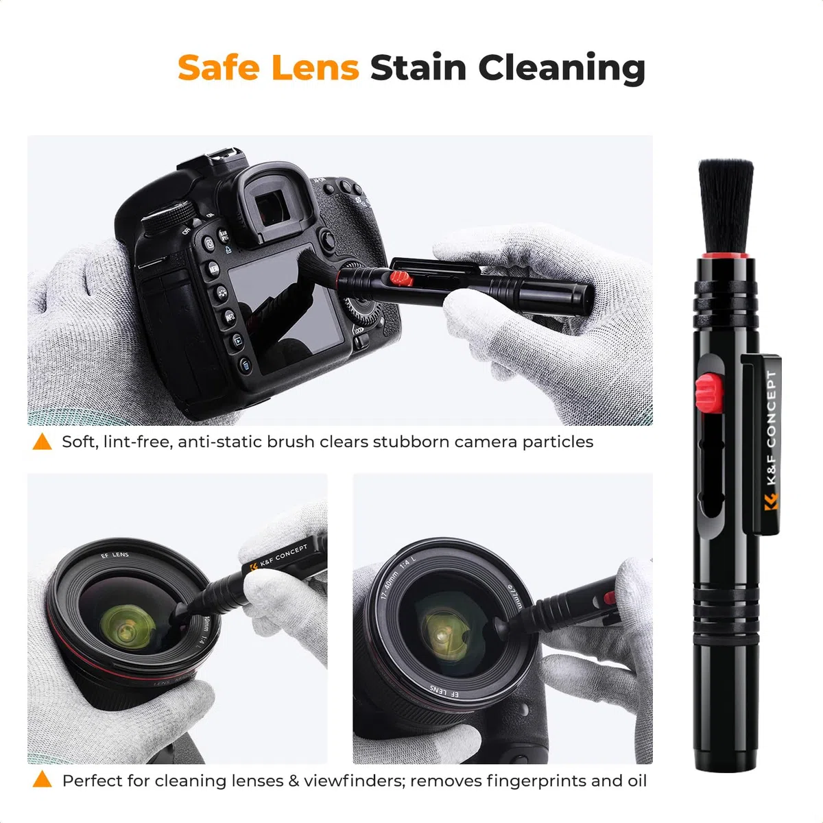 K&F CONCEPT 10 in 1 Kit Pulizia Fotocamera, Kit Pulizia per Fotocamere DSLR, Reflex, Mirrorless, Lenti, Filtri, Obiettivi, Sensori, Accessori per la Pulizia della Fotocamera per Canon Nikon Sony