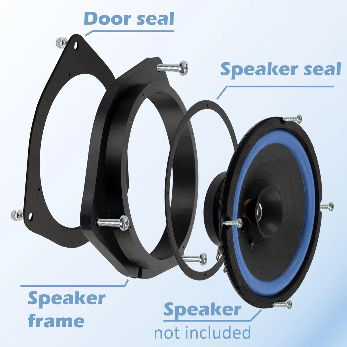 Aerzetix Set di 2 adattatori per altoparlanti Ø165 mm compatibile con Toyota Auris I(E150) / Avensis II(T25) / III(T27) / Corolla IX(E120) / Verso II(R1) / RAV4 II(XA2) / V(XA5) / Aygo X(AB7)