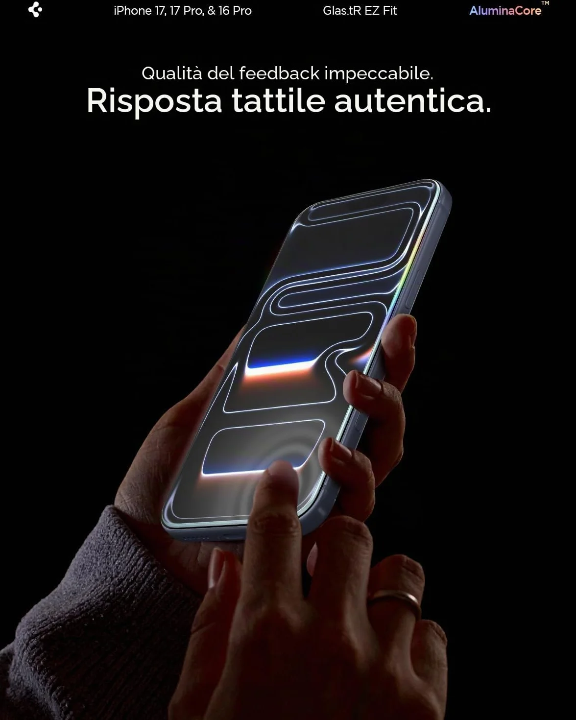 Spigen Glas.tR EZ Fit Vetro Temperato compatibile con iPhone 17 Pro, iPhone 17, iPhone 16 Pro, 2 Pezzi, Installazione Facile, Cristallino, Durezza 9H Pellicola prottetiva