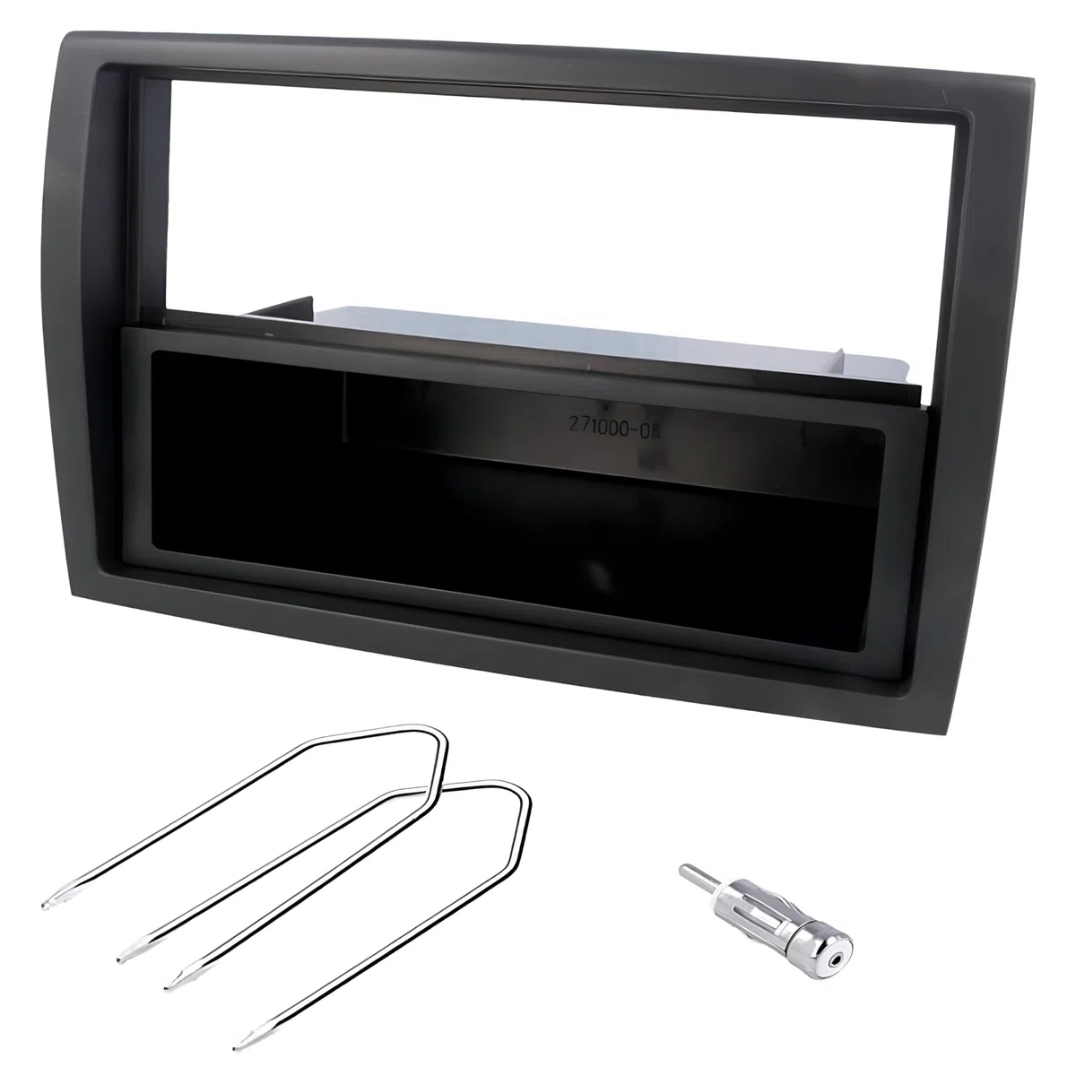 Sound-way Kit Montaggio Autoradio, Mascherina 1 DIN, Adattatore Antenna, Chiavi di Smontaggio, compatibile con FIAT Ducato, Citroen Jumper, Peugeot Boxer 2006-2011