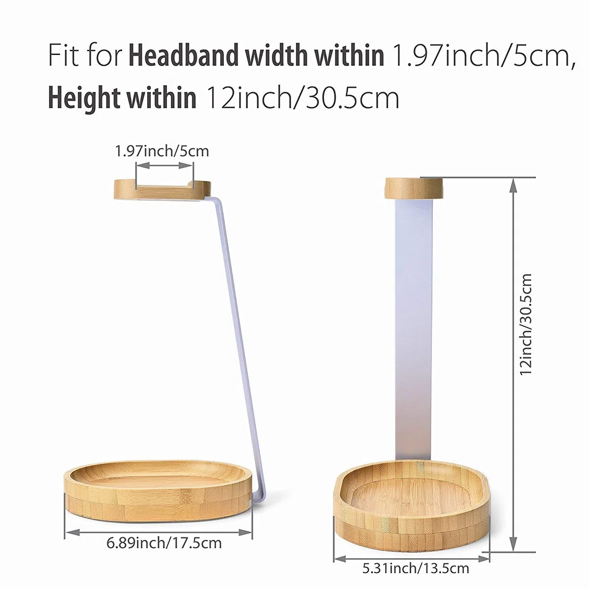 Avantree Universale Headset Stand Cuffie Supporto Legno & Alluminio con Ferma Cavo