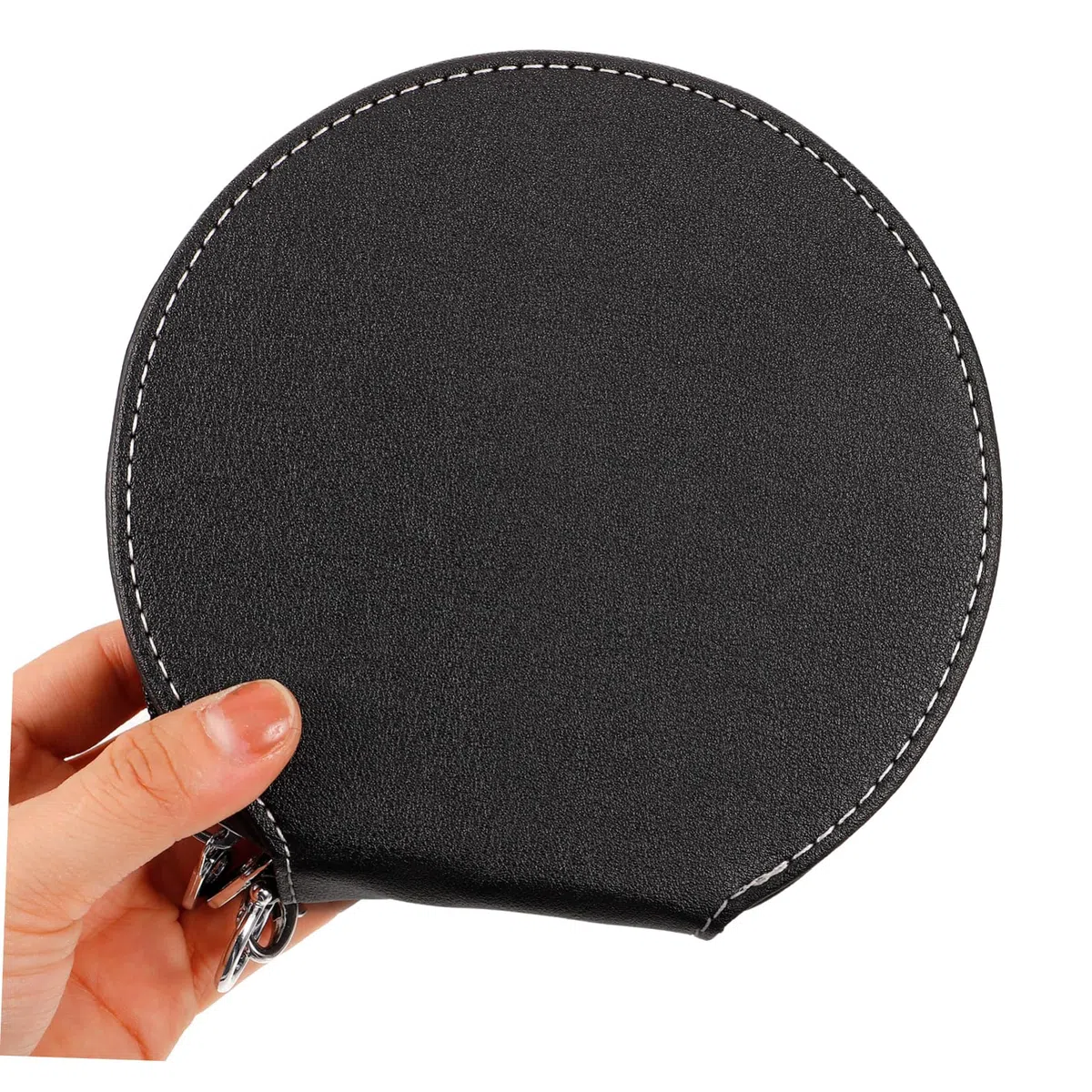 PartyKindom Porta CD per Auto capacità 20 Dischi, Custodia Sottile e Compatta in Pu Nero, Facile da Pulire Design Elegante, per Casa e Viaggio