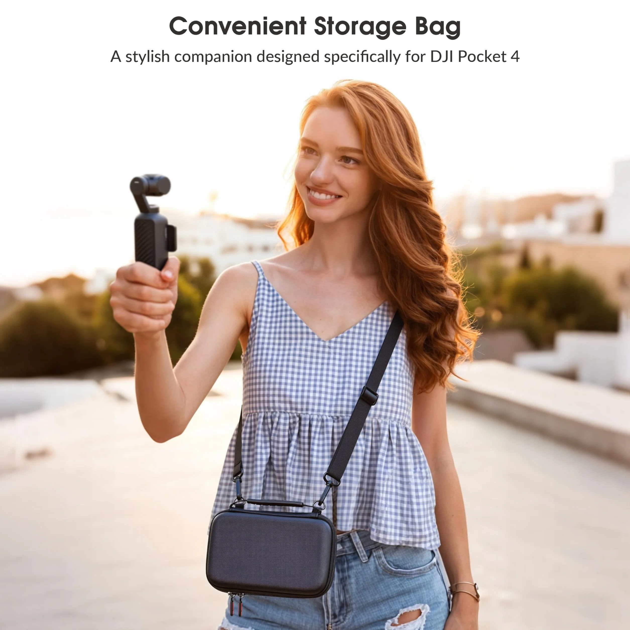 STARTRC PHOTO Custodia per DJI Osmo Pocket 4, Borsa Protettiva PU Pronta per il Trasporto per DJI Pocket 4 Creator Combo Accessori, Ideale per Vlogging, Viaggi e Riprese Outdoor