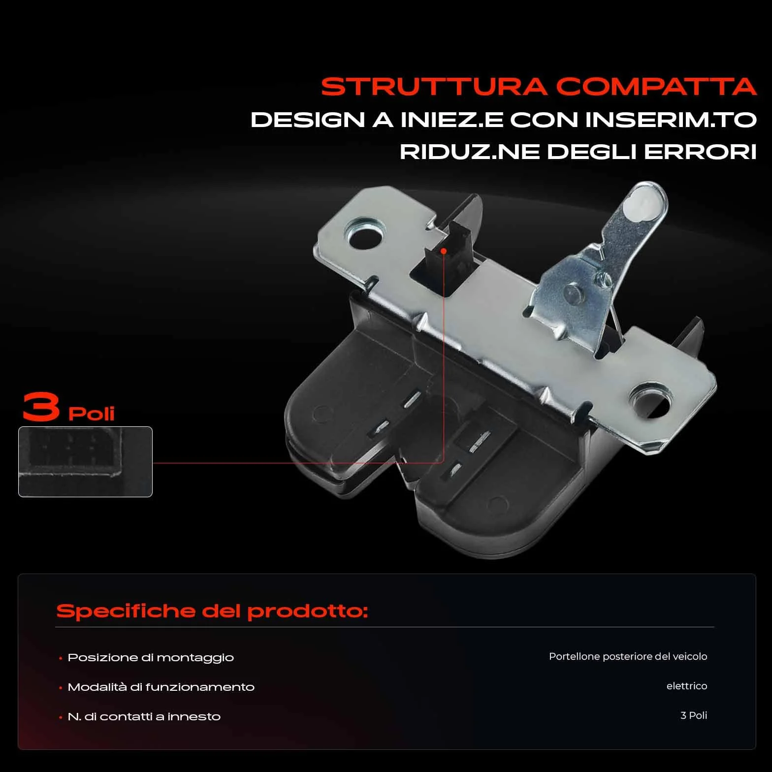 Frankberg Serratura porta serratura auto Portellone posteriore Compatibile con Golf IV 1J1 Golf IV Variante 1J5 B.o.r.a Variante 1J6 Replace# 1J6827505A