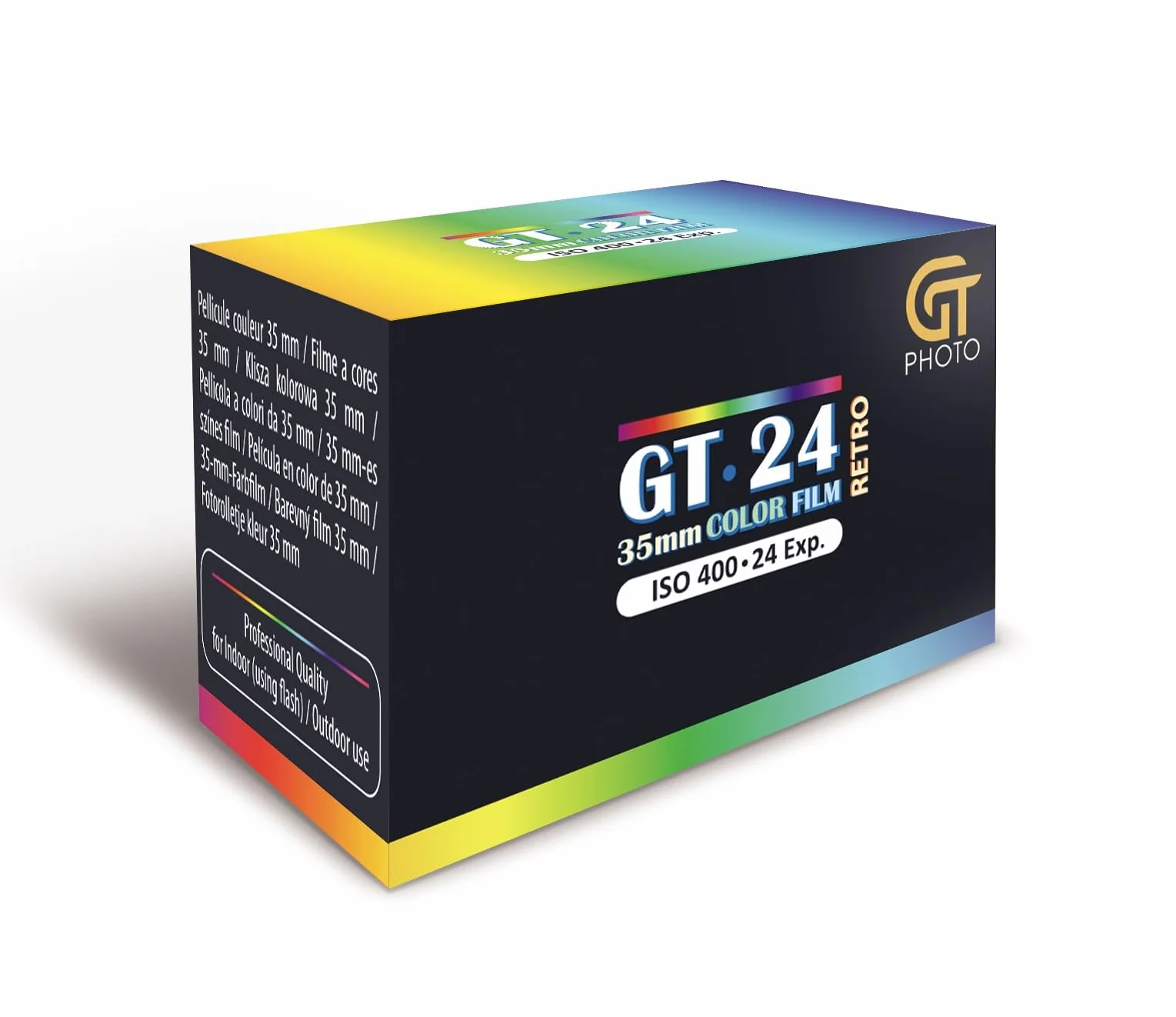 GT-24 Retro – Pellicola Fotografica a Colori 35 mm – ISO 400 – 24 Esposizioni – Film Negativo a Colori di Qualità Professionale (Processo C-41)