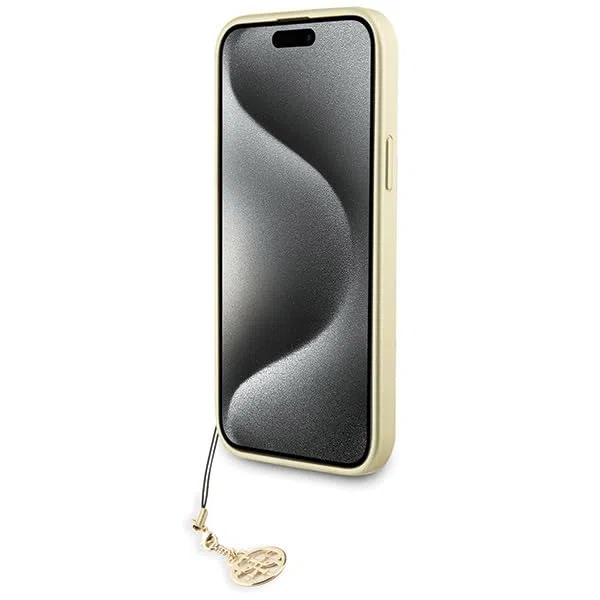 GUESS Custodia Guess GUHCP15MGF4GGR per iPhone 15 Plus 6.7" rigida grigia 4G Collezione Charms