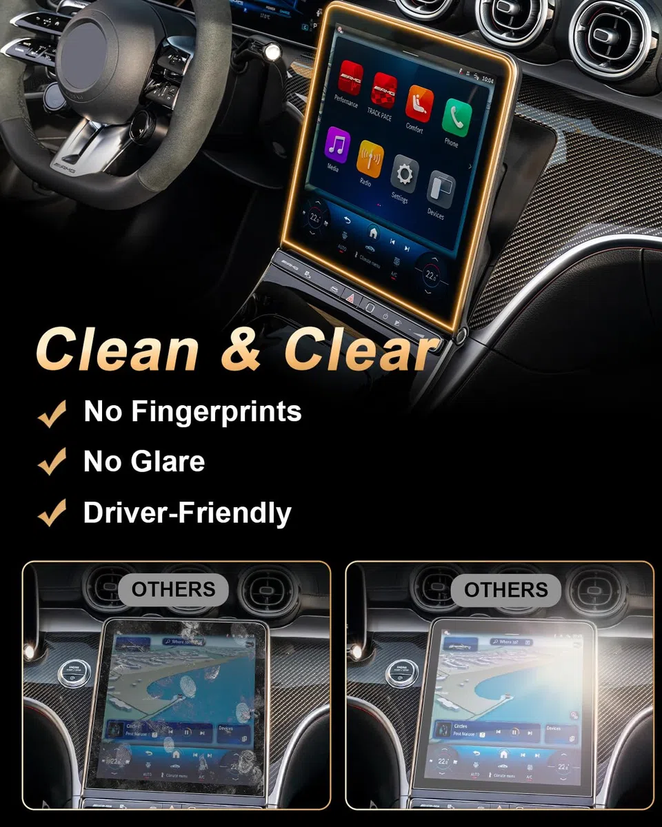 ECOZEN Pellicola protettiva Mercedes GLC X254 2023-2025/C-Klasse W206 2021-2025/CLE Coupe 2025 11,9" Navigation Pellicola Protettiva 9H vetro smerigliato, Antiriflesso Anti-Impronte Screen Protector