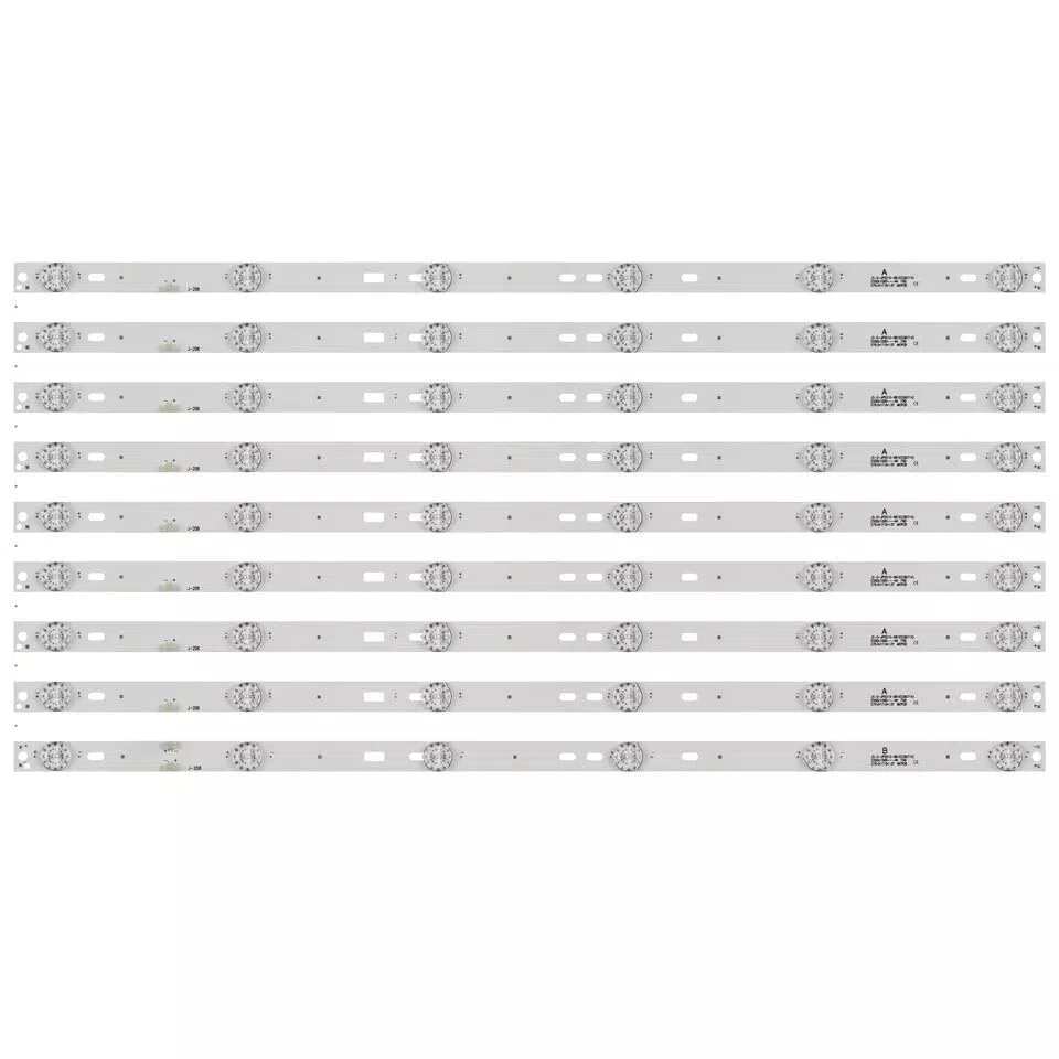 Generico Kit 9 barre LED RETROILLUMINAZIONE compatibili con TV AKAI 55" AKAI MS-L1239-L MS-L1239-R JS-D-JP5510-A61EC CTV5584-UHD-SMART-CURVED - ricambio premium con biadesivo