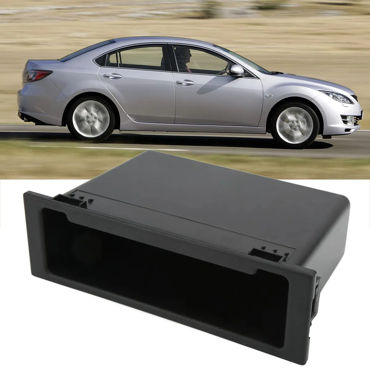 Scatola Portaoggetti per Autoradio 1Din, Organizer per Cruscotto Auto Compatibile con Radio Stereo, Dimensioni 18x15x6 cm