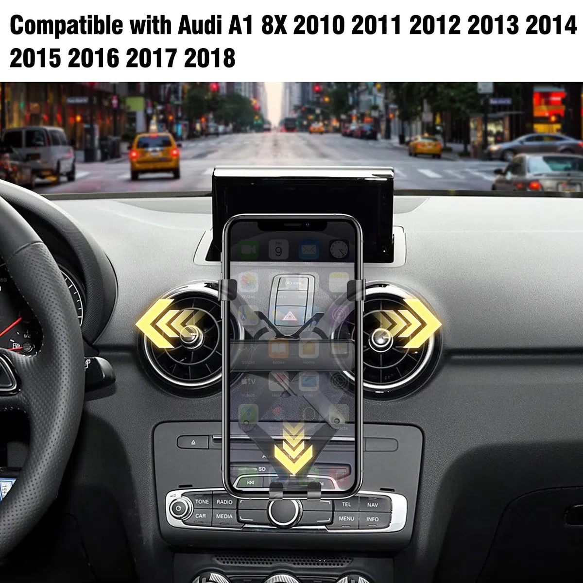 TTCR-II Compatibile con Audi A1 8X 2010 2011 2012 2013 2014 2015 2016 2017 2018 Supporto Telefono, Supporto Cellulare A1 Griglia di Ventilazione, Adatto per Audi Accessories Supporto Auto Telefono