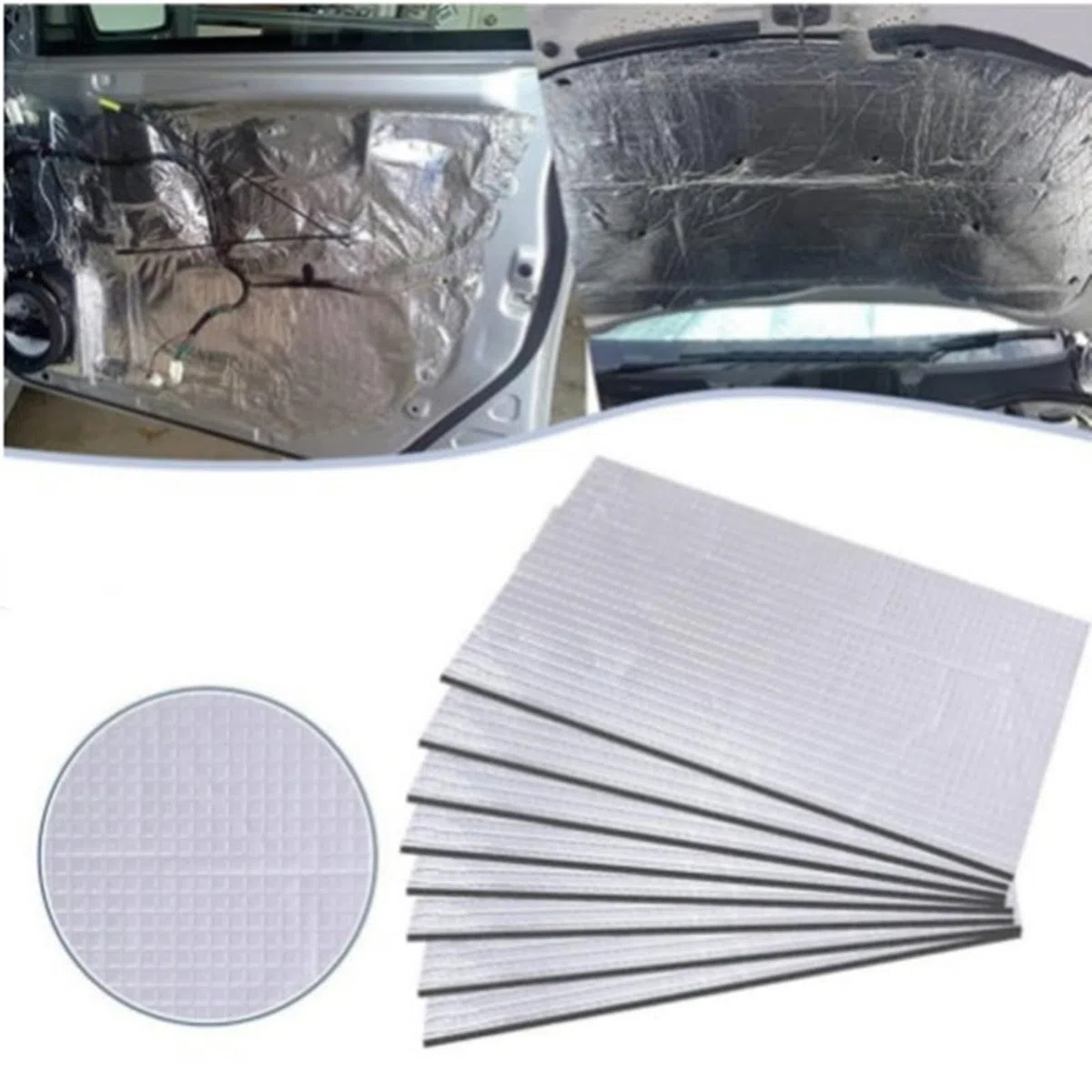 20 Pezzi Tappetini Isolanti per Auto, 250 x 180mm Tappetino Fonoassorbente per Auto Pannello Isolante in Alluminio Butilico Tappetino Isolante per Isolamento Acustico Impermeabile Ignifugo