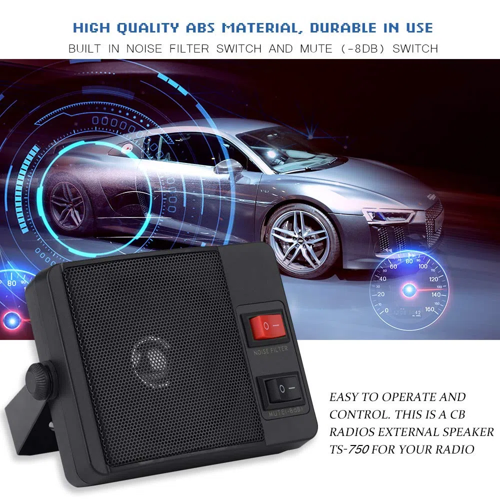 VBESTLIFE Altoparlante Esterno, Radio bidirezionale Mini Walkie Talkie Altoparlante Esterno per autoradio