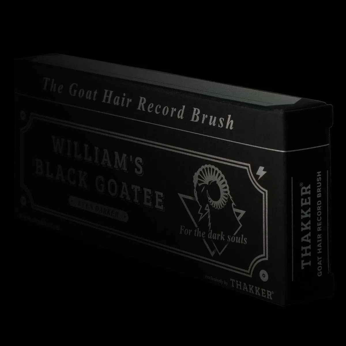 THAKKER William's Black Goatee Even Darker - Spazzola per Dischi Ora con Il 10% in più di Vero Pelo di Capra - Nero | Universale | Stile Vintage | Senza Nylon