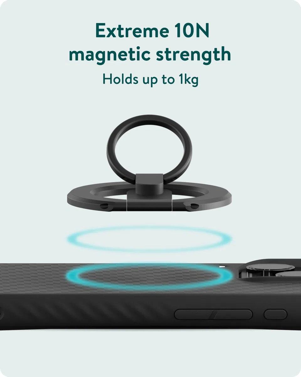 Mous - Anello y supporto magnetico per Magsafe e Pixelsnap - Accessorio impugnatura per iPhone 17/16/15/14, Pixel 10, S26/S25 Serie e Custodie MagSafe