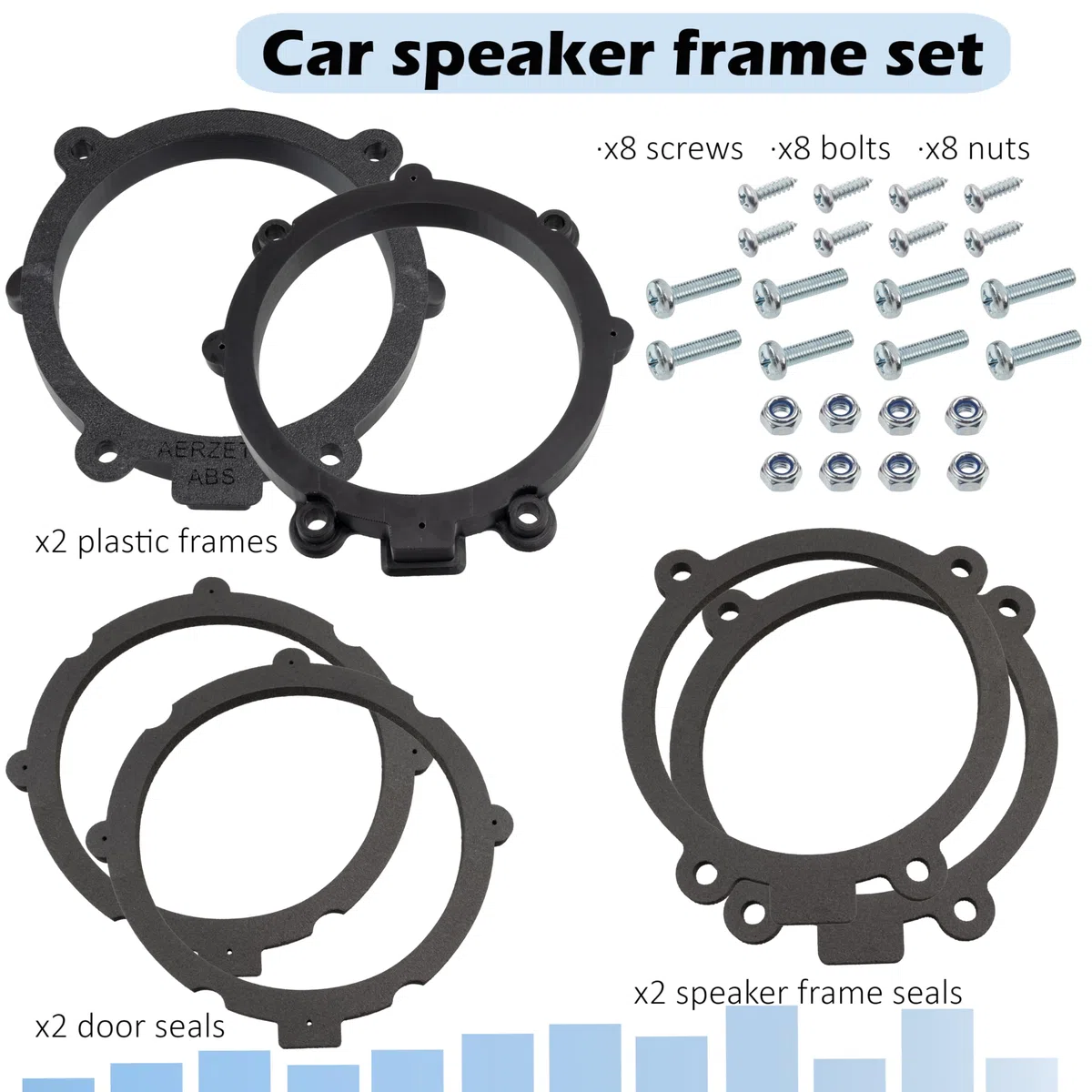 Aerzetix - Kit di 2 adattatori/supporti per altoparlanti Ø130mm per porte anteriori | compatibile con Mercedes Sprinter W906, Vito W639, VW Crafter I